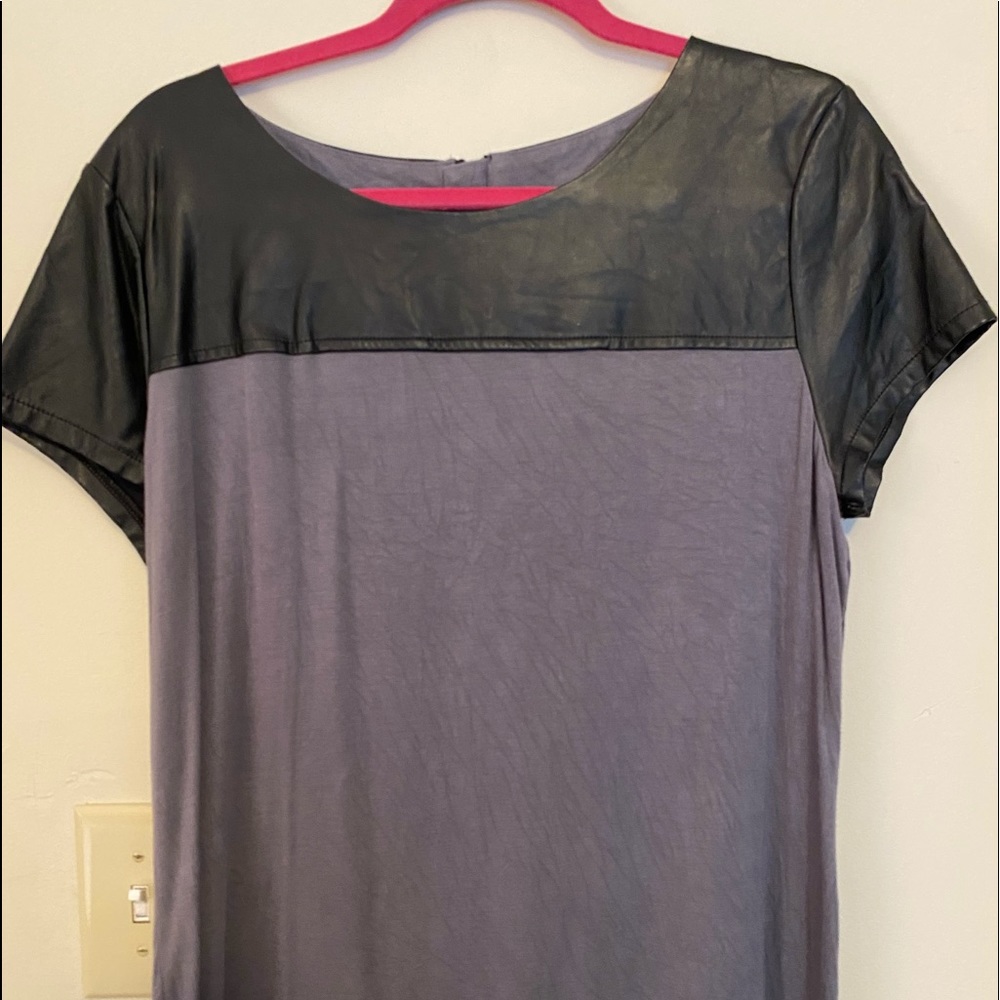 Leather sleeve top